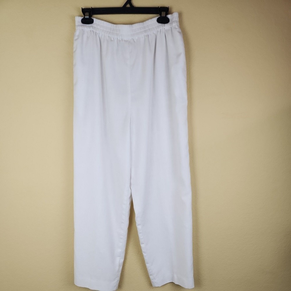VTG Joan Leslie Dress Pants‎ Slacks white lined Adult Women's Size 10 pullon